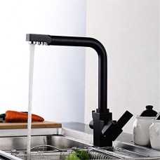 LYTOR Kitchen Sink Faucet Profession Solid Brass Kitchen Sink Tap Black Basin Mixer Tap Hot and Cold Water Tall Mixer Tap - B07G5XHXMY